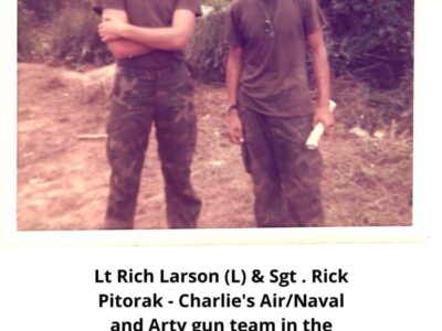 Lt Rich Larson and Sgt Rick Pitorak - Charlie\'s Air/Naval and arty gun team in the Arizona.
